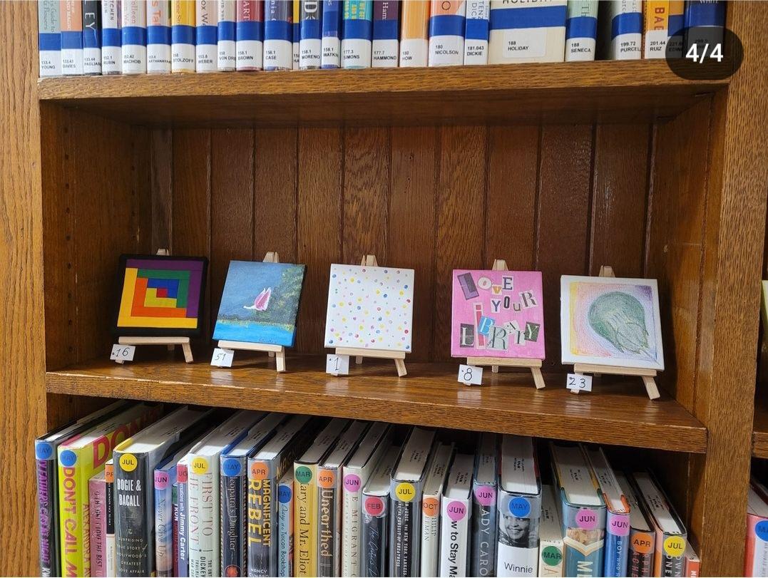 Tiny art canvases displayed at last year's show.